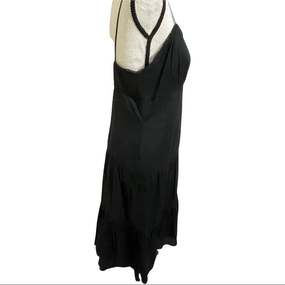 Tommy Hilfiger maxi dress size 10 tierd cotton with lace inserts black. - Picture 5 of 15